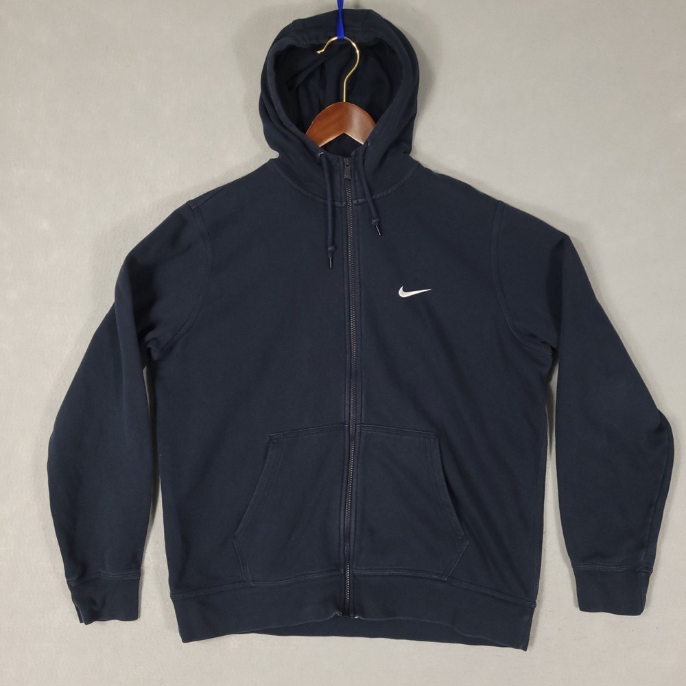 Nike Zip Hoodie Mens XL Black Sporty Regular Fit Cotton Blend 611456-473